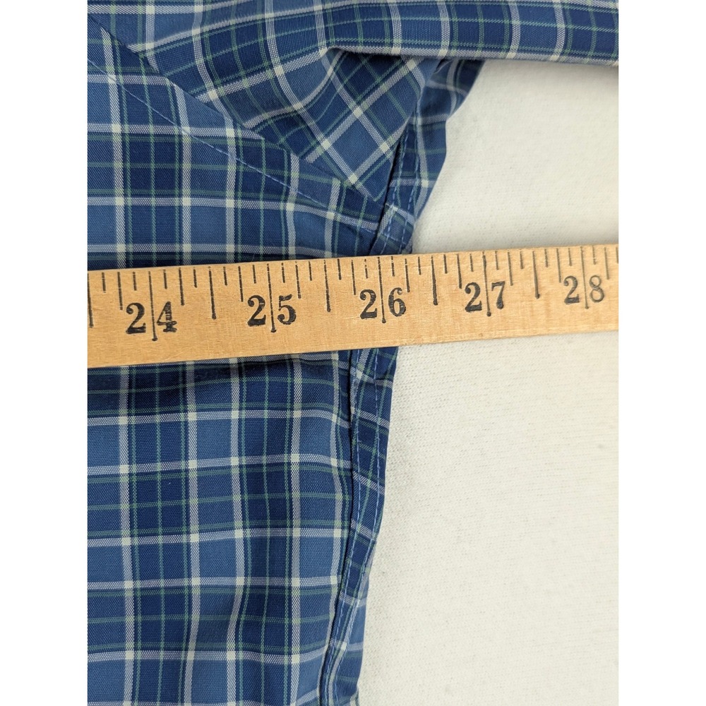 LL Bean Mens XL Blue Plaid Button Down Shirt Slightly Fitted Cotton 287889 - Picture 7 of 10